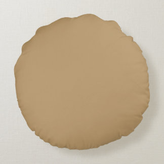 Caramel Cream Brown Solid Color Pairs to SW 0012 Rond Kussen