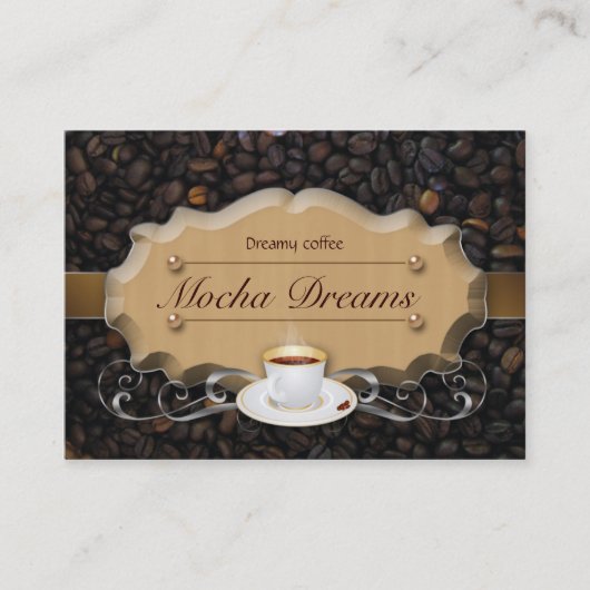 Caramel de n Latte d'haricots de carte de visite (Devant)