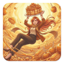 Caramel Dessert Anime Kunststicker