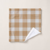 Caramel et carreaux à damier blanc (Gant de toilette)