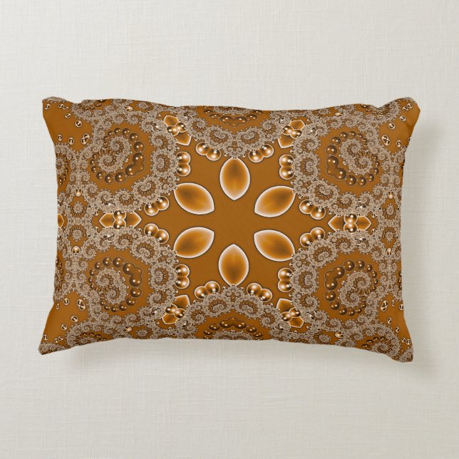 Caramel Fractal Lace Accent Kussen (Achterkant)