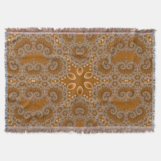 Caramel Fractal Lace Deken (Voorkant)