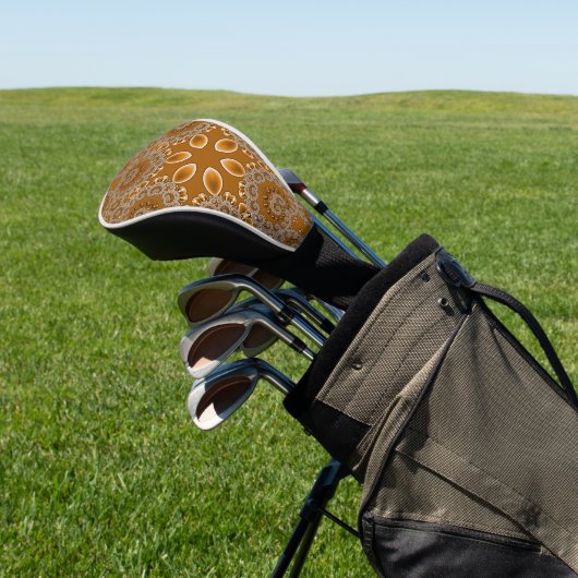 Caramel Fractal Lace Golfheadcover (Insitu)