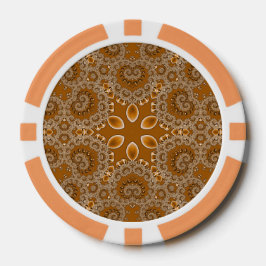 Caramel Fractal Lace Poker Chips