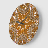 Caramel Fractal Lace Round Clock Grote Klok (Hoek)
