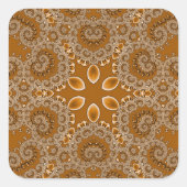 Caramel Fractal Lace Vierkante Sticker (Voorkant)