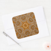Caramel Fractal Lace Vierkante Sticker (Envelop)