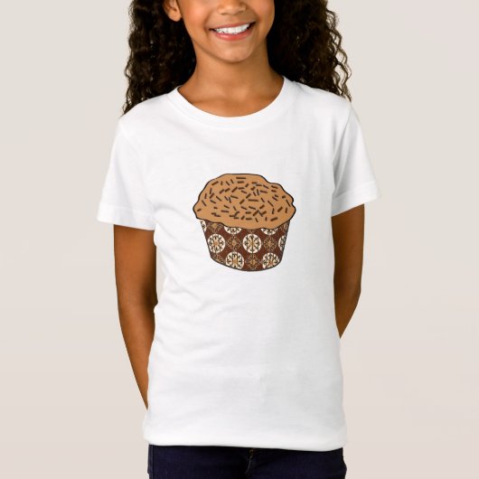 Caramel Frosted Cupcake met Sprinkles T T-shirt (Voorkant)