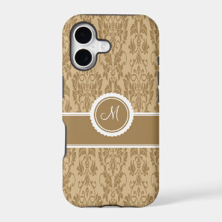 Caramel Monogram Damast iPhone 5 Hoesje