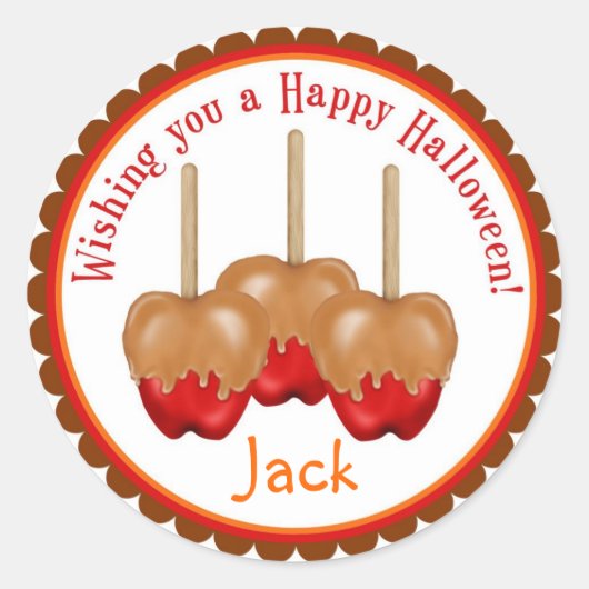 Caramel Pommes Halloween Treat Stickers (Devant)
