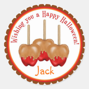 Caramel Pommes Halloween Treat Stickers