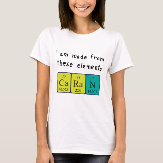 Caran Periodic Table Name shirt (Voorkant)