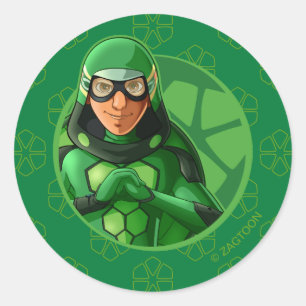 Carapace Green Badge Ronde Sticker