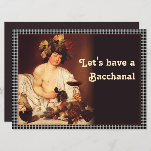 Caravaggio Bacchus Bacchanal CC0202 Invitation (Devant / Derrière)