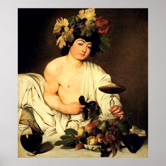Caravaggio Bacchus Poster (Voorkant)
