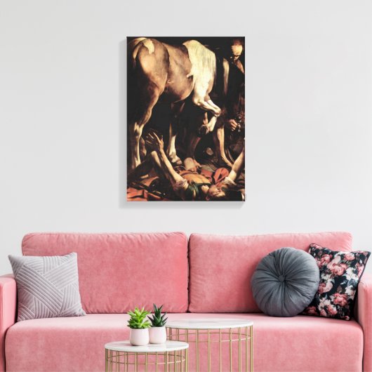 Caravaggio - Bekering van Saul Canvas Afdruk (Insitu (Woonkamer))