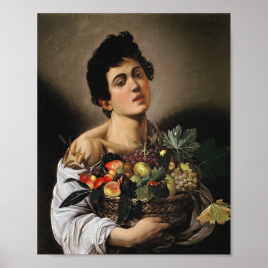 Caravaggio - Boy met mand van fruit Poster (Voorkant)