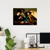 Caravaggio Cardsharps Poster (Thuiskantoor)