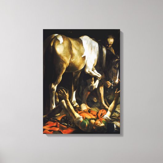 Caravaggio Conversion on the Way to Damascus Canvas Afdruk (Voorkant)
