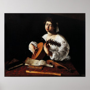 Caravaggio - De luitspeler Poster