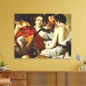 CARAVAGGIO - De muzikanten 1595 Canvas Afdruk (Insitu (Woonkamer))