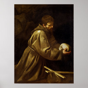 Caravaggio - Franciscus gebed Poster