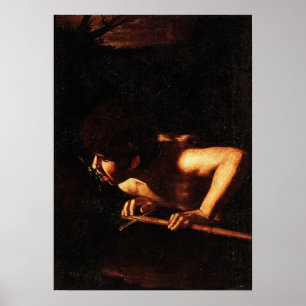 Caravaggio - Johannes de Doper bij de bron Poster