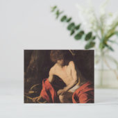 Caravaggio John in de wilde natuur John the Baptis Briefkaart (Staand voorkant)