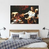 Caravaggio - Judith Beheading Holofernes Canvas Afdruk (Insitu (Slaapkamer))