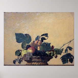Caravaggio - mandje fruit - olie op doek poster