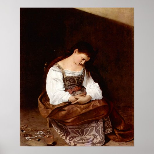 Caravaggio-Mary Magdalene Poster (Voorkant)