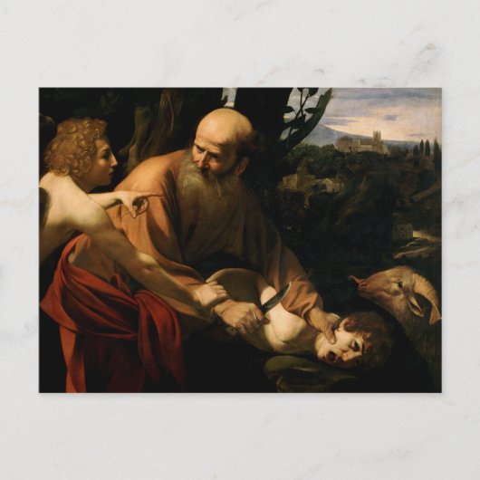 Caravaggio - offers Isaac Briefkaart (Voorkant)