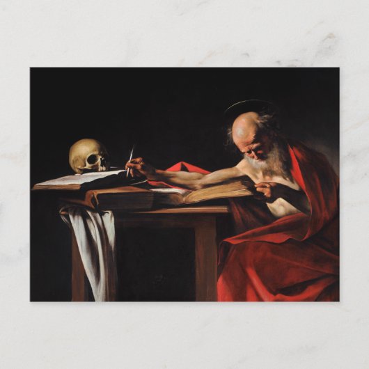 Caravaggio - Saint Jerome Writing Briefkaart (Voorkant)