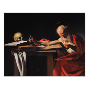 Caravaggio - Saint Jerome Writing Foto Afdruk