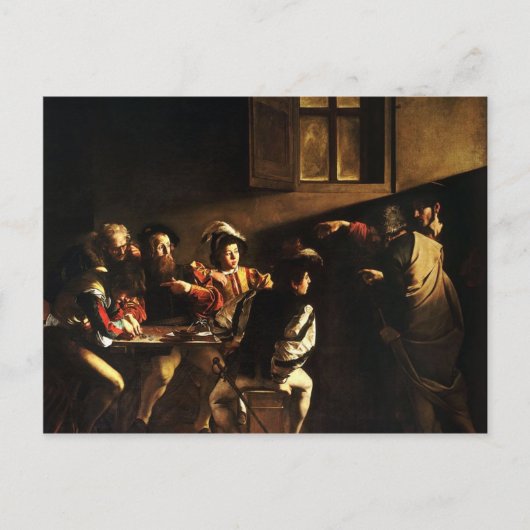 Caravaggio - The Calling of Saint Matthew Briefkaart (Voorkant)