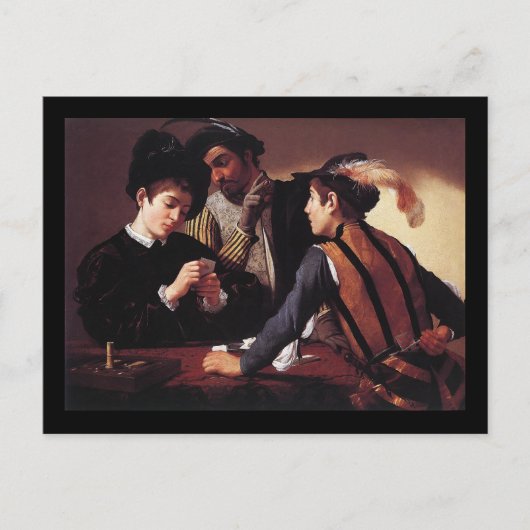 Caravaggio The Cardsharps Briefkaart (Voorkant)