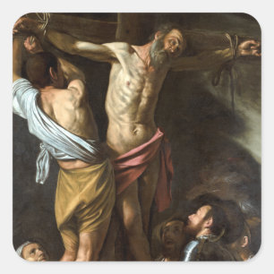 Caravaggio The Crucifixation of Saint Andrew Vierkante Sticker