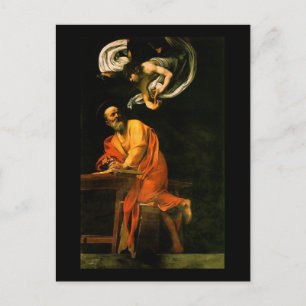 Caravaggio The Inspiration of Saint Matthew Briefkaart