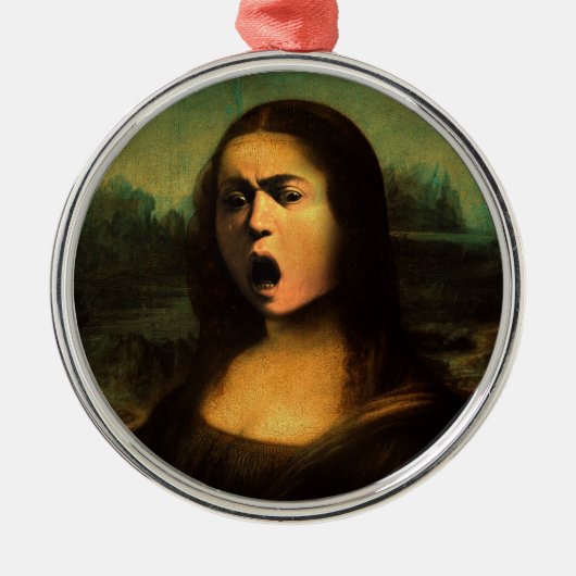 Caravaggio's Mona Lisa Metalen Ornament (Voorkant)