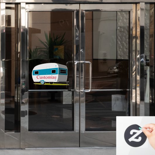 Caravan Camper RV Thunder_Cove Raamsticker (Kantoordeur)