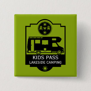 Caravan Camping Business Vierkante Button 5,1 Cm