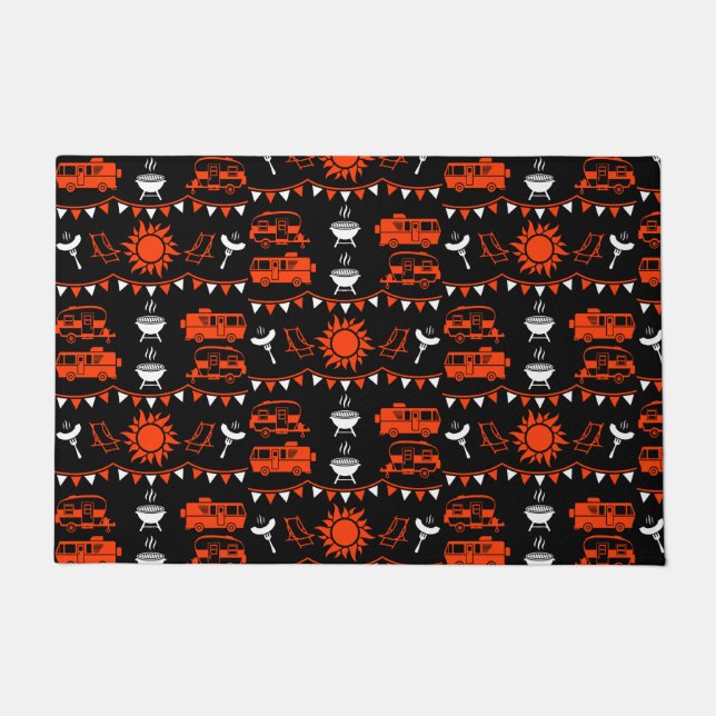 Caravan Camping Decor Deurmat (Voorkant)