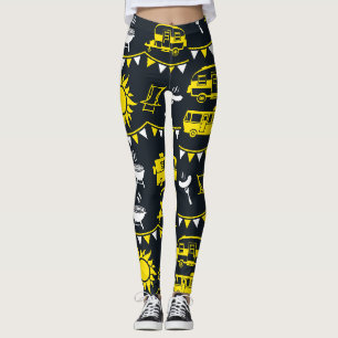 Caravan Camping Decor Leggings