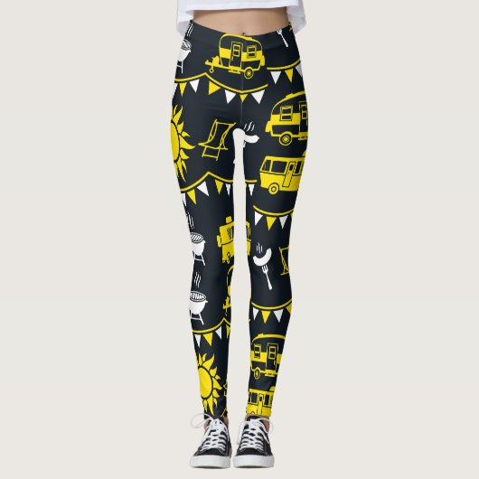 Caravan Camping Decor Leggings (Voorkant)