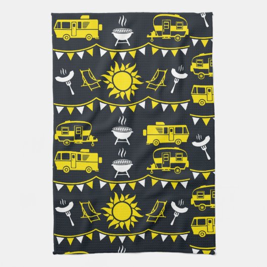 Caravan Camping Decor Theedoek (Verticaal)
