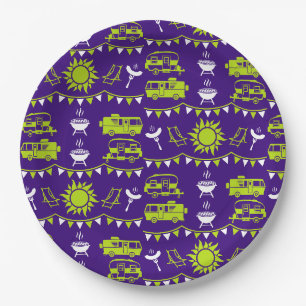 Caravan Camping Decoratie Papieren Bordje