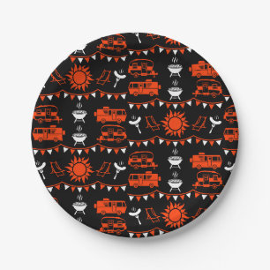 Caravan Camping Decoratie Papieren Bordje