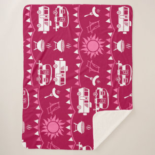 Caravan Camping Home Decor Sherpa Deken