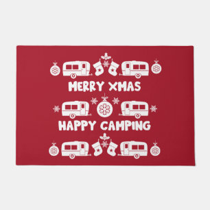 Caravan Happy Kerstmis Camping Deurmat