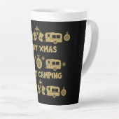Caravan Happy Kerstmis Camping Latte Mok (Rechterhoek)